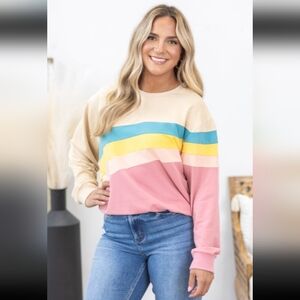 Colorful Striped Sweatshirt
